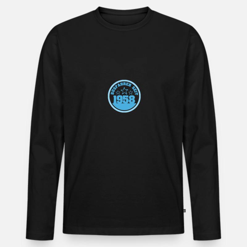 Bus 1958 - Männer Premium Bio Langarmshirt - Schwarz