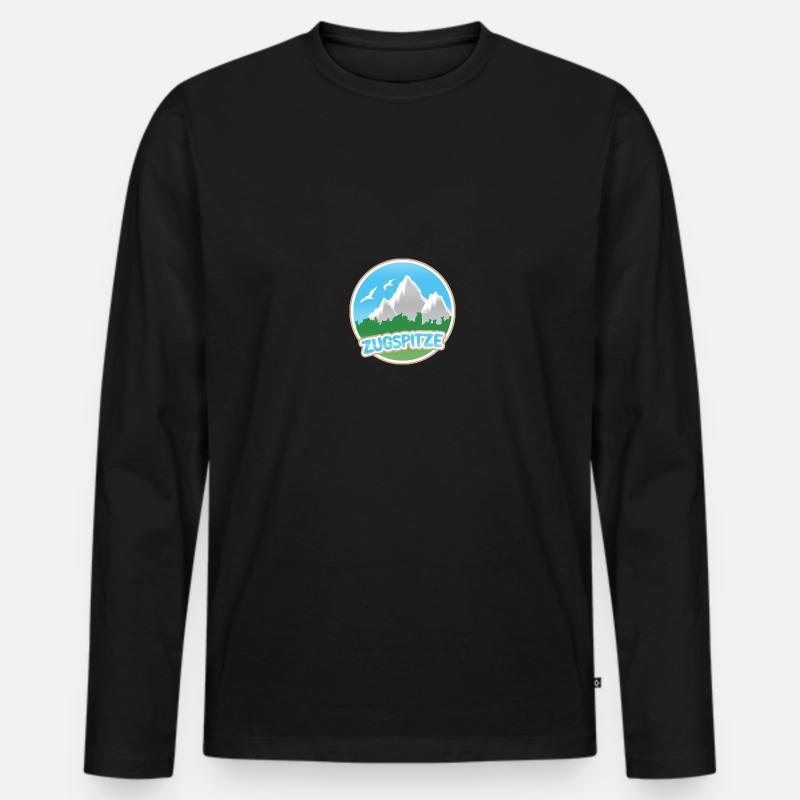 Zugspitze Zugspitze - Männer Premium Bio Langarmshirt - Schwarz