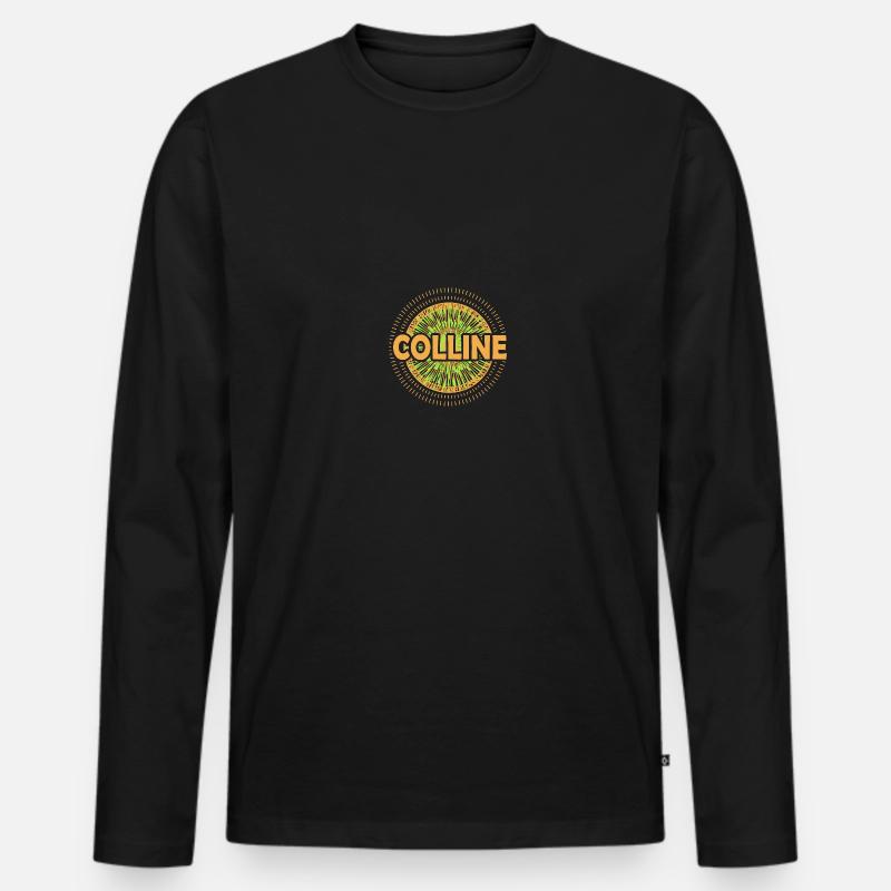 Colline - Männer Premium Bio Langarmshirt - Schwarz