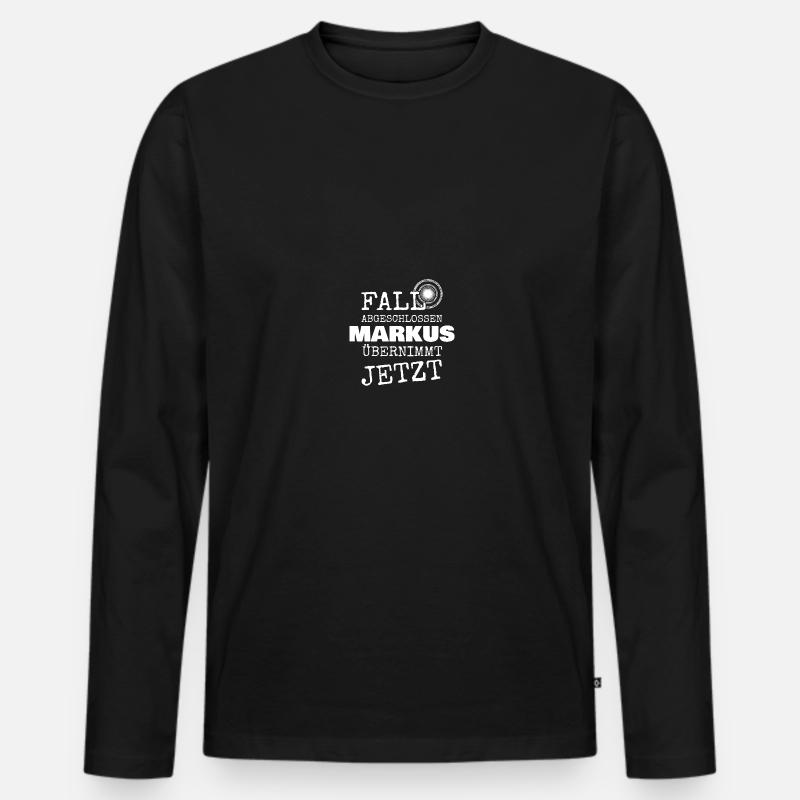 Geschenk für Markus - Männer Premium Bio Langarmshirt - Schwarz