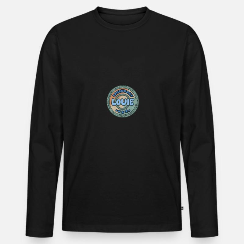 Geschenkidee Louie - Männer Premium Bio Langarmshirt - Schwarz