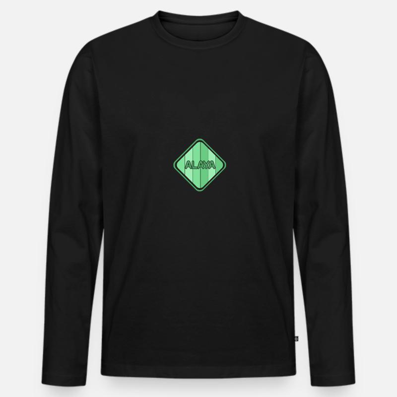 Vor als Maedchen - Männer Premium Bio Langarmshirt - Schwarz