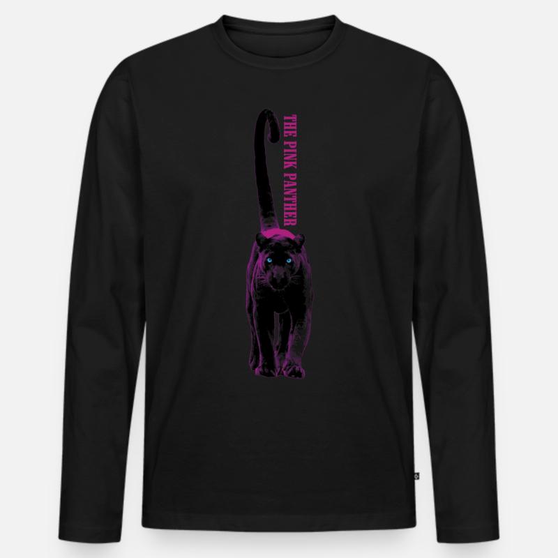 Pink Panther Geschenkidee - Männer Premium Bio Langarmshirt - Schwarz