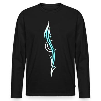 Moon Tribal Tattoo - Men's Premium Organic Long Sleeve Shirt - black - Front - Nico (187cm)