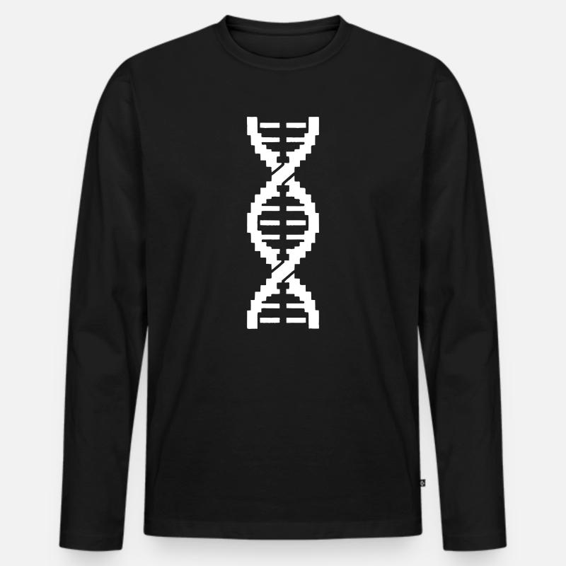Digital DNA Genetik Symbol - Männer Premium Bio Langarmshirt - Schwarz