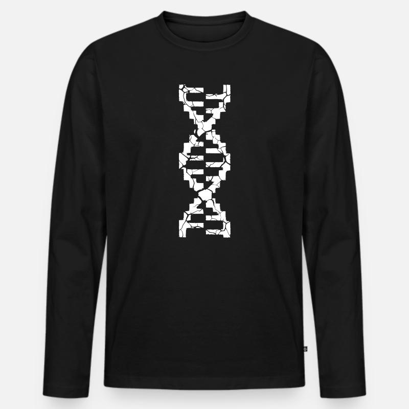 DNA Strang Gebrochen Risse - Männer Premium Bio Langarmshirt - Schwarz