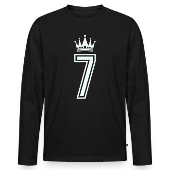 7_krone- - Männer Premium Bio Langarmshirt - Schwarz - Vorne - Nico (187cm)