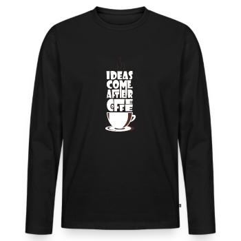 Kaffee Kaffee Kaffee - Männer Premium Bio Langarmshirt - Schwarz - Vorne - Nico (187cm)