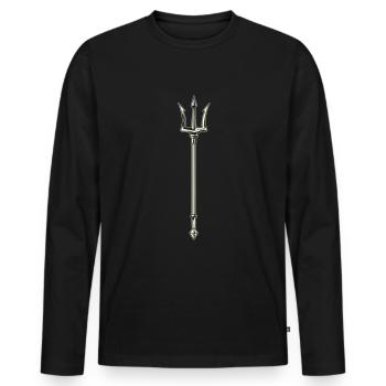 Dreizack Trident - T-shirt manches longues Premium bio Homme - noir - Devant - Nico (187cm)