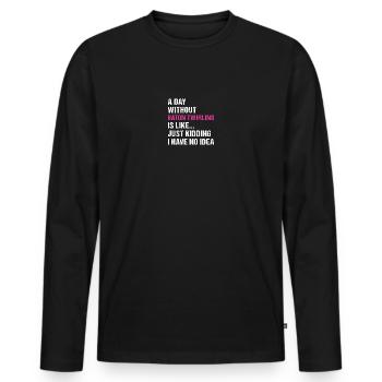 Baton Twirler Une journée sans bâton Twirling - T-shirt manches longues Premium bio Homme - noir - Devant - Nico (187cm)