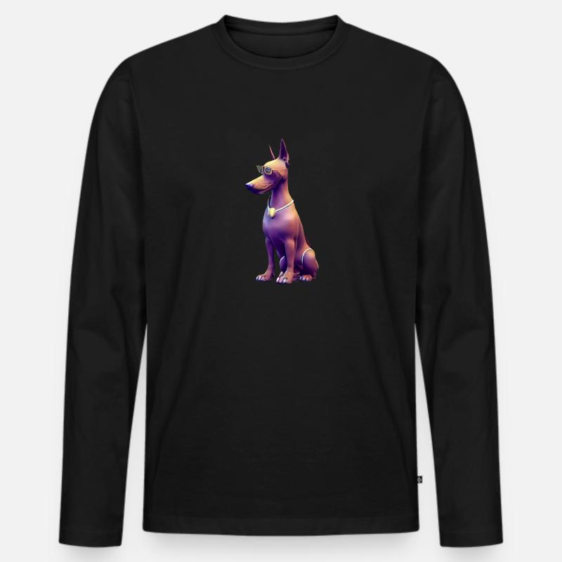 Dobermann - Männer Premium Bio Langarmshirt - Schwarz