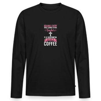 Fidèle serviteur chrétien enseignant de l’école du dimanche - T-shirt manches longues Premium bio Homme - noir - Devant - Nico (187cm)