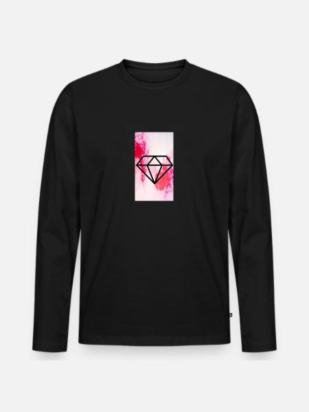 Rose diamond - Men's Premium Organic Long Sleeve Shirt - black