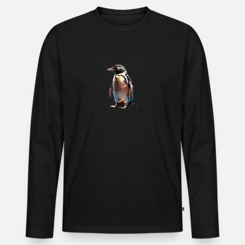 The Bronze Penguin - Männer Premium Bio Langarmshirt - Schwarz
