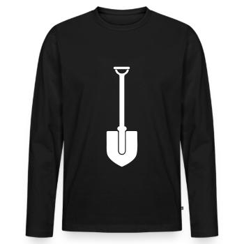 Shovel icon silhouette - Men's Premium Organic Long Sleeve Shirt - black - Front - Nico (187cm)