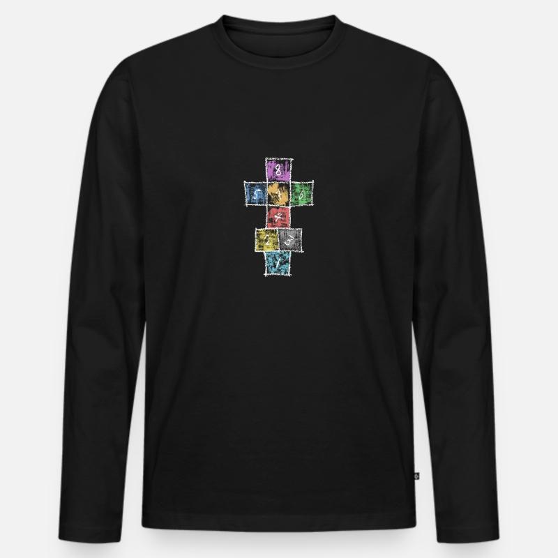 Straßenspiel - Männer Premium Bio Langarmshirt - Schwarz