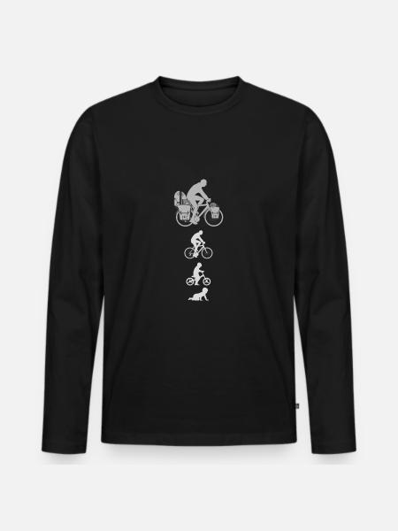 Evolution wheel white - Men's Premium Organic Long Sleeve Shirt - black