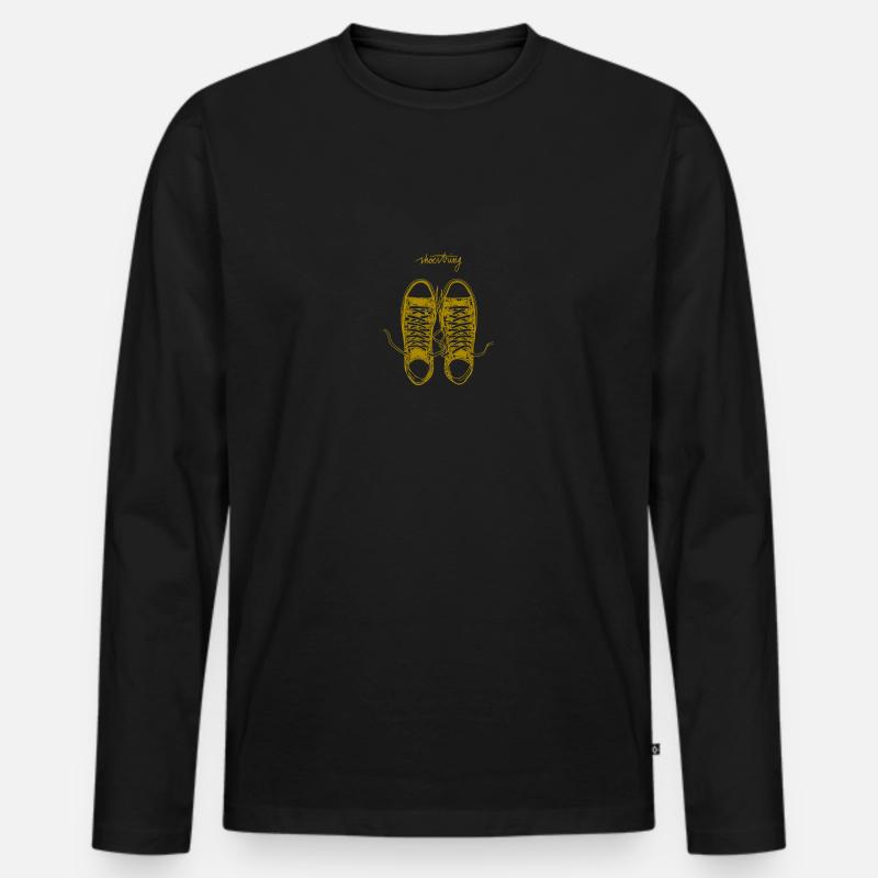 Sneaker shoestring - Männer Premium Bio Langarmshirt - Schwarz