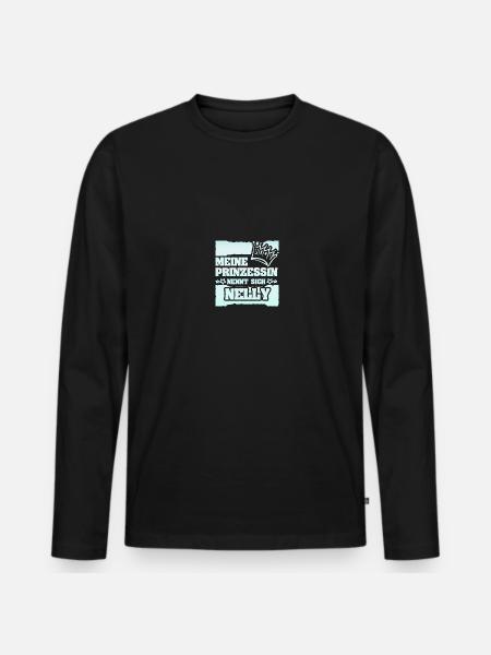 Nelly als Mädchenname - Männer Premium Bio Langarmshirt - Schwarz
