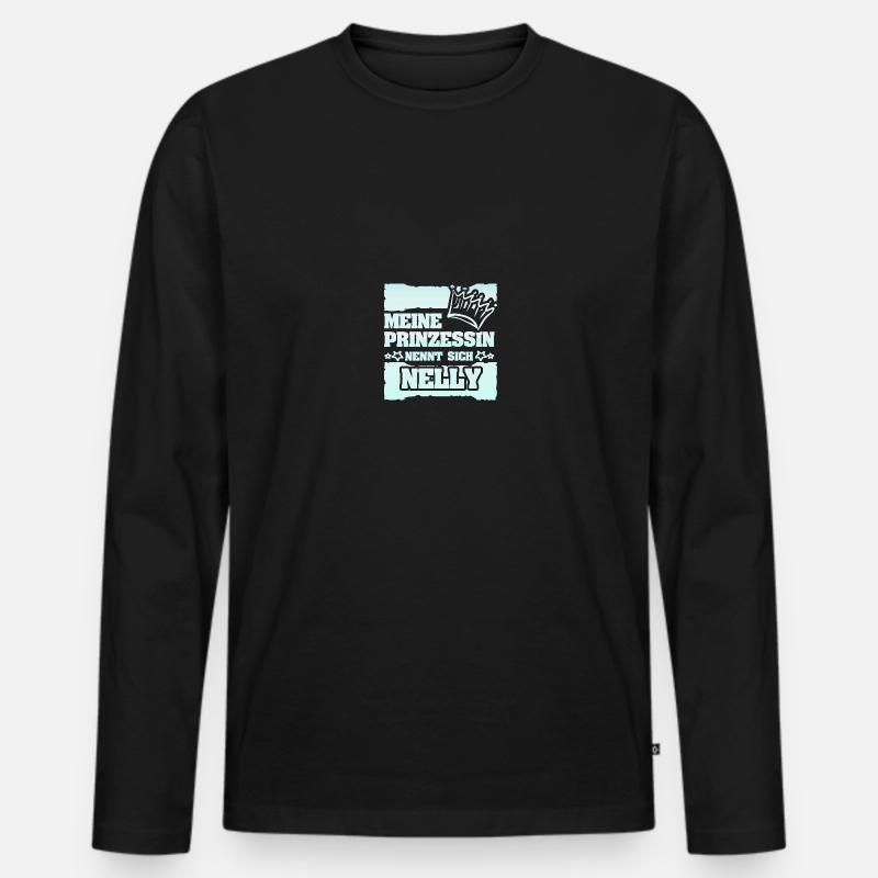 Nelly als Mädchenname - Männer Premium Bio Langarmshirt - Schwarz
