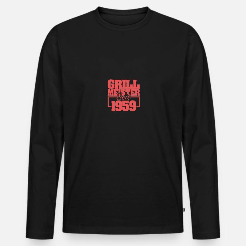 1959 - Männer Premium Bio Langarmshirt - Schwarz