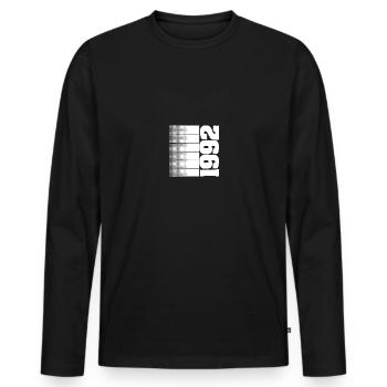 Hobby 1992 - T-shirt manches longues Premium bio Homme - noir - Devant - Nico (187cm)