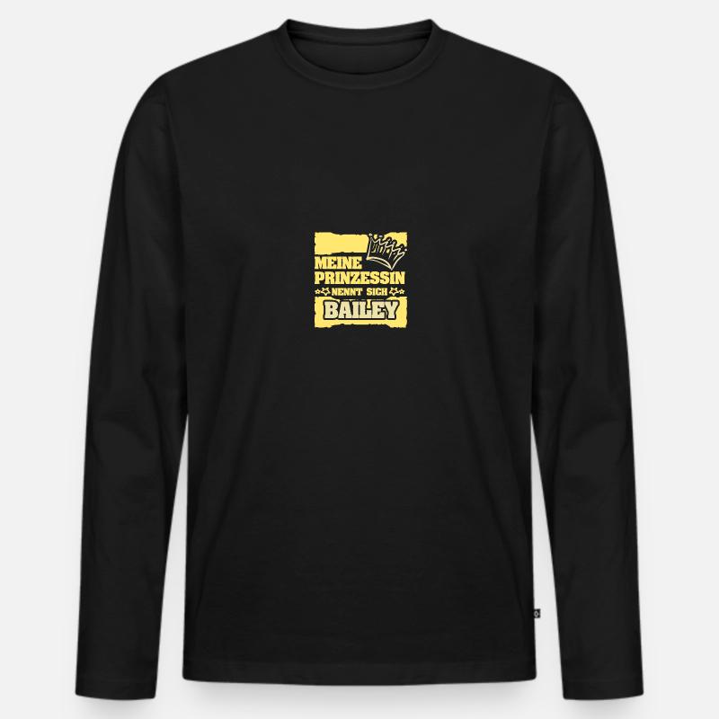 Mädchenname Bailey - Männer Premium Bio Langarmshirt - Schwarz