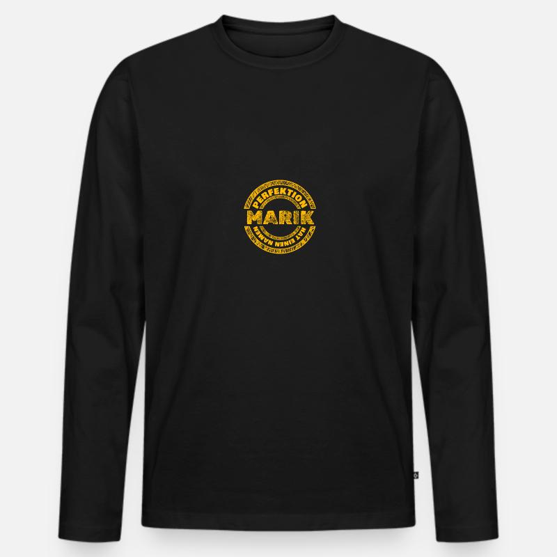 Marik als Marik - Männer Premium Bio Langarmshirt - Schwarz