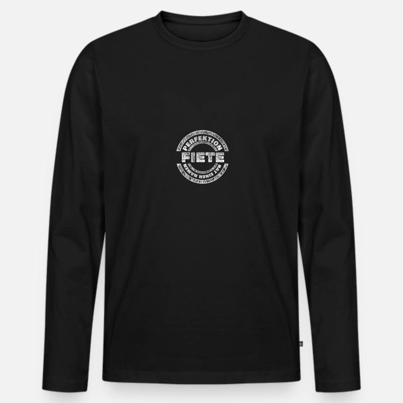 Fiete - Männer Premium Bio Langarmshirt - Schwarz