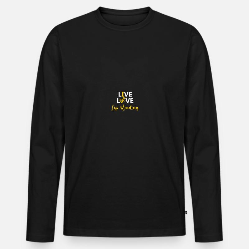 Gebärdensprache ASL Deaf Pride - Männer Premium Bio Langarmshirt - Schwarz