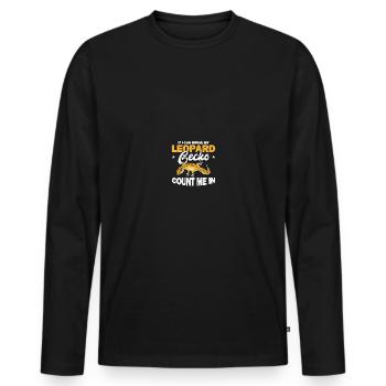 Reptilien Eidechse Leopard Gecko - Männer Premium Bio Langarmshirt - Schwarz - Vorne - Nico (187cm)