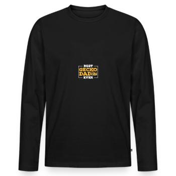 Reptile Lizard Leopard Gecko - Men's Premium Organic Long Sleeve Shirt - black - Front - Nico (187cm)