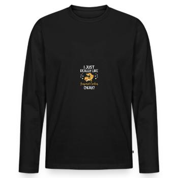 Reptilien Eidechse Leopard Gecko - Männer Premium Bio Langarmshirt - Schwarz - Vorne - Nico (187cm)