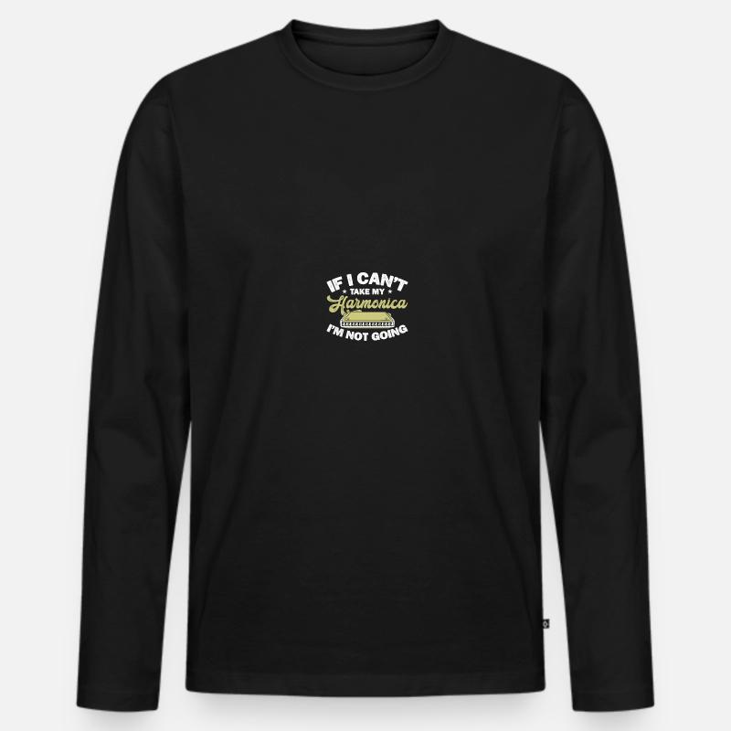 Mundharmonikaspieler - Männer Premium Bio Langarmshirt - Schwarz