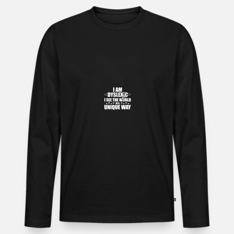 Legasthenie-Bewusstsein - Männer Premium Bio Langarmshirt - Schwarz