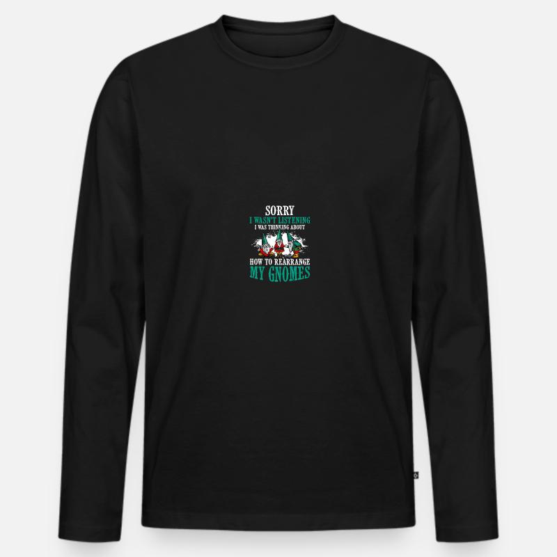 Gnomies Gartenarbeit Gartenzwerg - Männer Premium Bio Langarmshirt - Schwarz