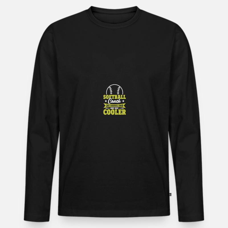 Softball-Trainerin - Männer Premium Bio Langarmshirt - Schwarz