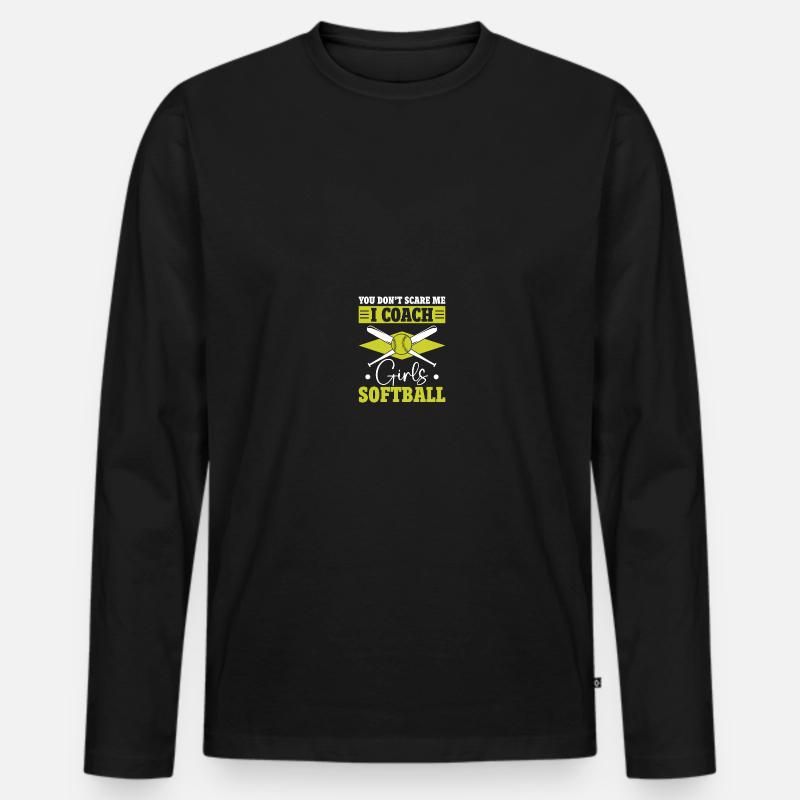 Softball-Trainerin - Männer Premium Bio Langarmshirt - Schwarz