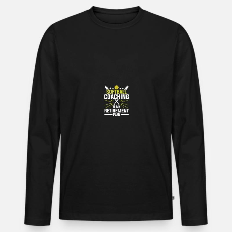 Softball-Trainerin - Männer Premium Bio Langarmshirt - Schwarz