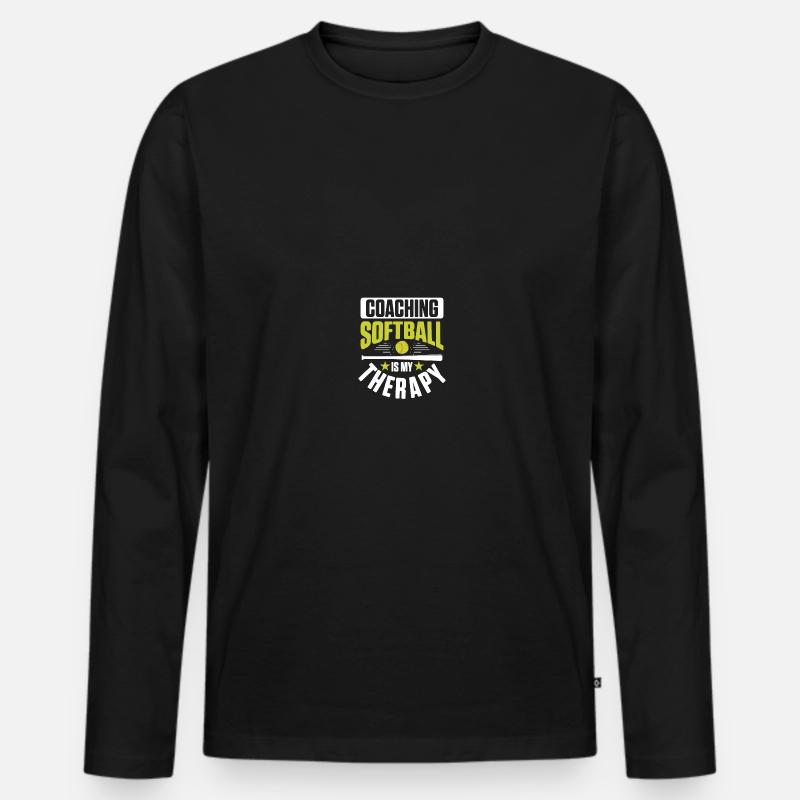 Softball-Trainerin - Männer Premium Bio Langarmshirt - Schwarz