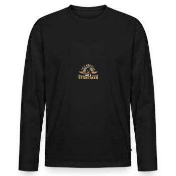 Lutteurs - T-shirt manches longues Premium bio Homme - noir - Devant - Nico (187cm)