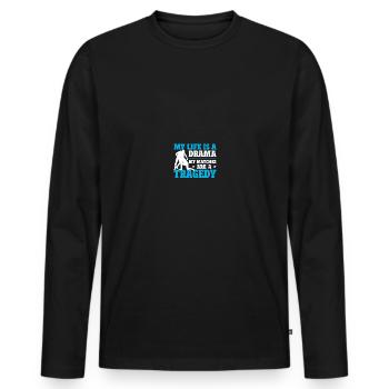 Lutteurs - T-shirt manches longues Premium bio Homme - noir - Devant - Nico (187cm)
