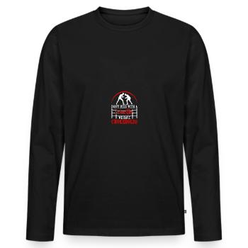 Lutteurs - T-shirt manches longues Premium bio Homme - noir - Devant - Nico (187cm)