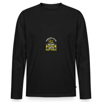 Geôlier - T-shirt manches longues Premium bio Homme - noir - Devant - Nico (187cm)