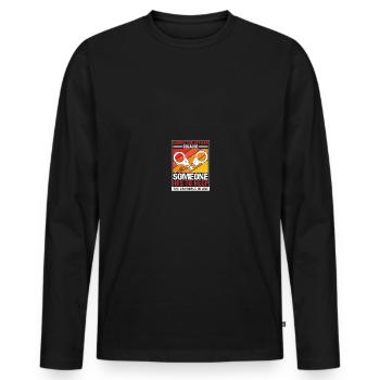 Geôlier - T-shirt manches longues Premium bio Homme - noir - Devant - Nico (187cm)
