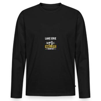 Chasseur de doré jaune Pêche au doré - T-shirt manches longues Premium bio Homme - noir - Devant - Nico (187cm)