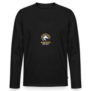 Chasseur de doré jaune Pêche au doré - T-shirt manches longues Premium bio Homme - noir - Devant - Nico (187cm)