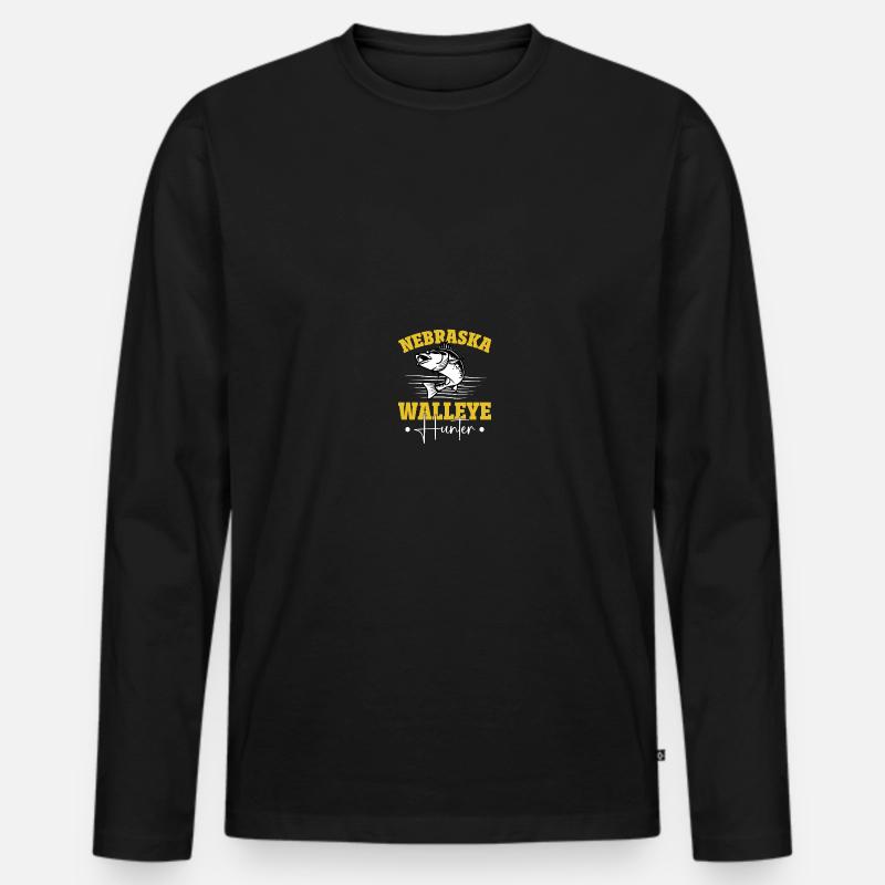 Walleye Hunter Walleye Fischen - Männer Premium Bio Langarmshirt - Schwarz
