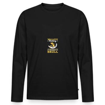 Chasseur de doré jaune Pêche au doré - T-shirt manches longues Premium bio Homme - noir - Devant - Nico (187cm)