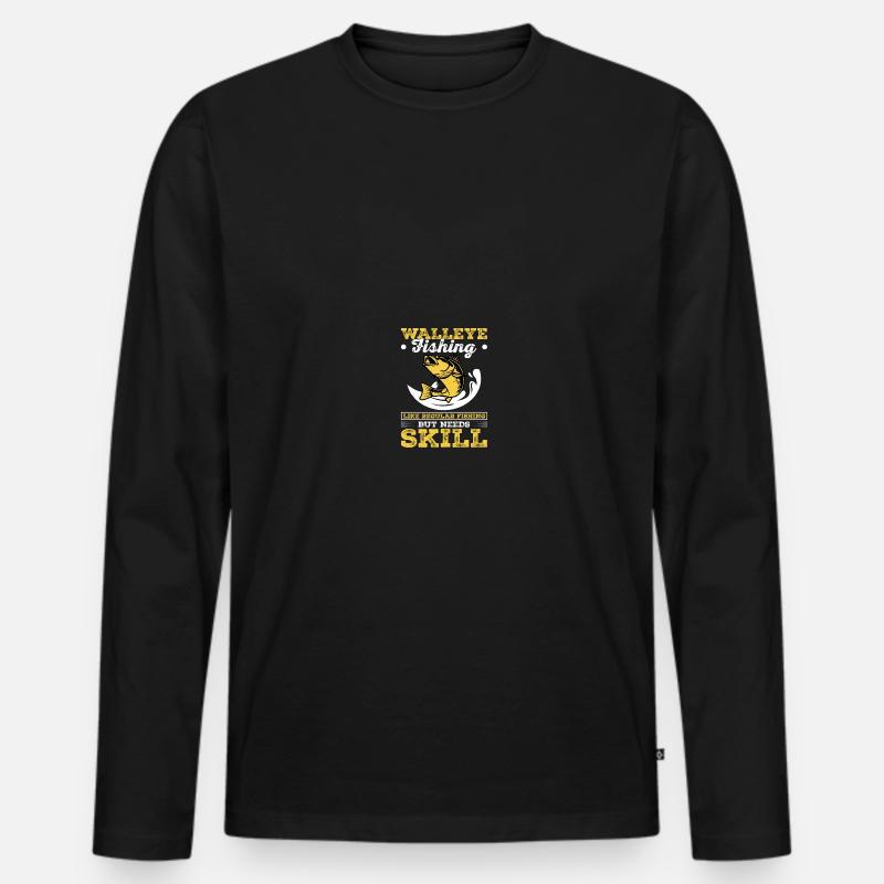 Walleye Hunter Walleye Fischen - Männer Premium Bio Langarmshirt - Schwarz